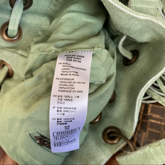 Chocolate New York mint green leather bucket bag - Picture 11 of 13